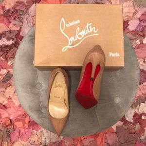 Louboutin Pigalle 85 Patent Calf Nude size 35.5